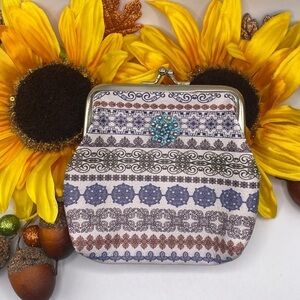 Snap Jewelry Southwest / Victorian Purse W/ Lovely 18mm Blue & Gray Pearls Snap!